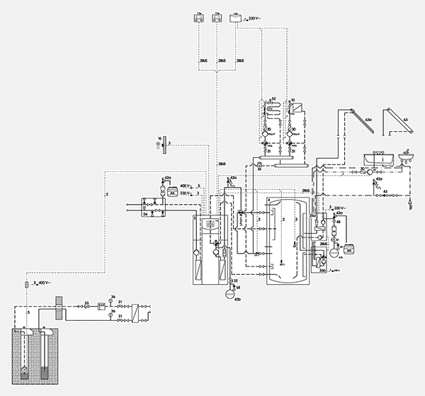 Energiatárolás elvén alapuló összetett fűtési rendszer. A több hőforrásból „táplálkozó” és az energiatárolás elvén alapuló összetett fűtési rendszerek központi eleme a puffertároló. Többfunkciós működésének, illetve moduláris felépítésének köszönhetően ez az egyik legkisebb helyszükségletű alternatíva, ami ma már nagyon fontos tényező az ingatlan belső kialakításának tervezése során.